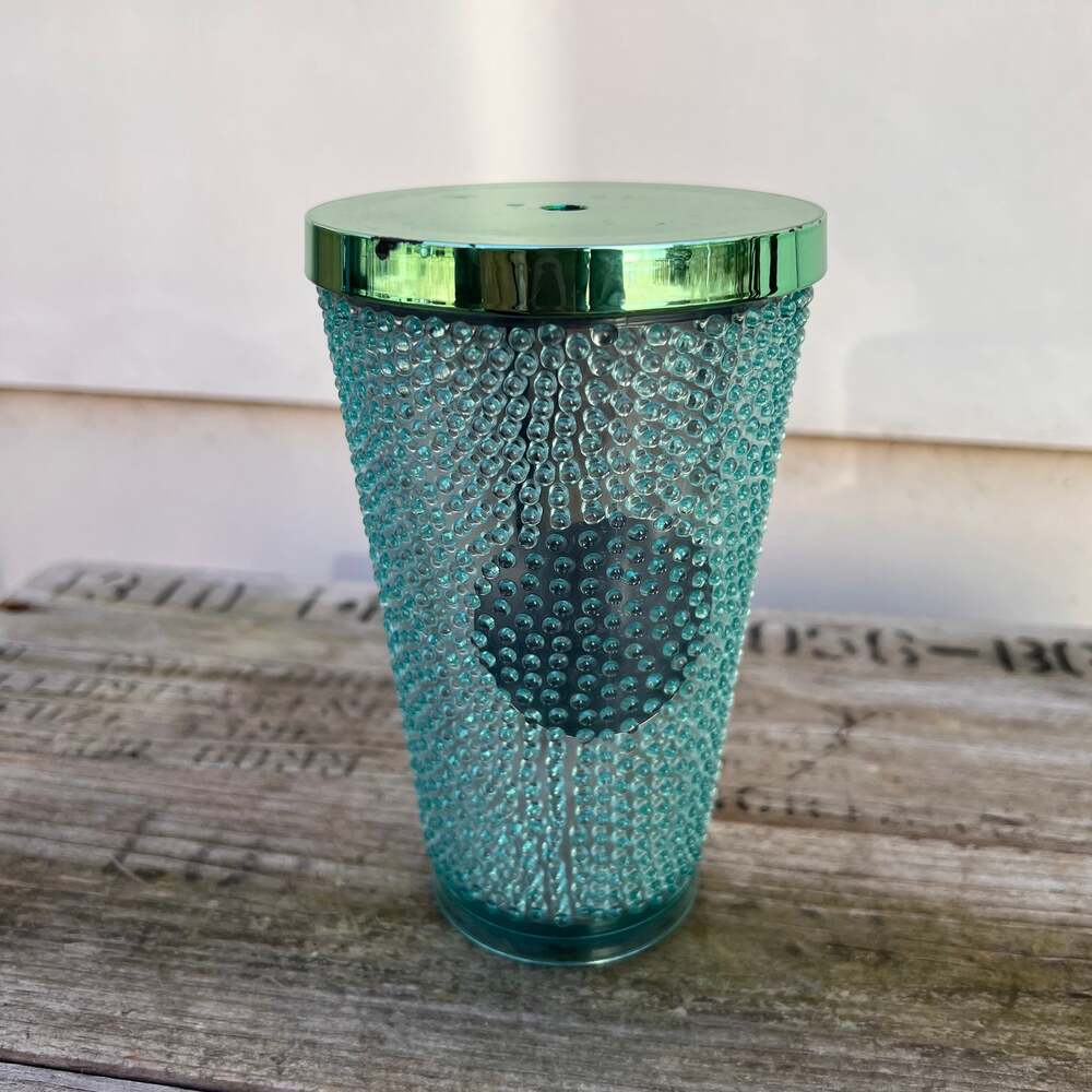 Starbucks 2014 Holiday sea green hobnail dot bumpy tumbler lid